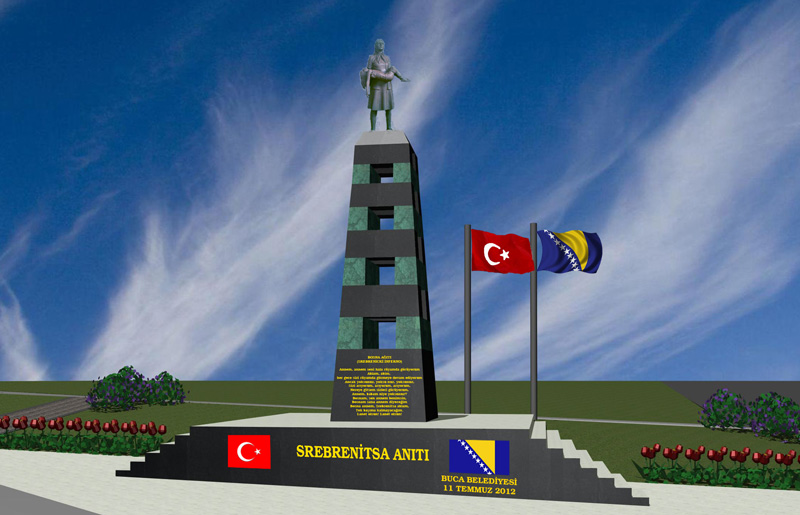 Buca’daki anıt Srebrenica kaltiamını unutturmayacak